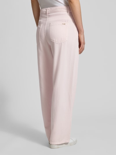 CAMBIO Baggy Jeans aus Lyocell-Mix mit Leinen-Anteil Hellrosa 5