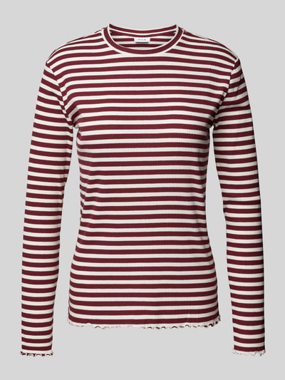 Vila Longsleeve mit Muschelsaum Modell 'THESSA' Bordeaux 2