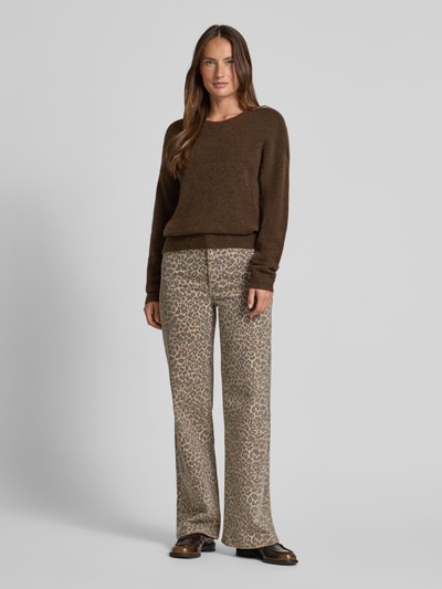 MSCH Copenhagen Gebreide pullover met ronde hals, model 'Festina Hope' Donkerbruin - 1