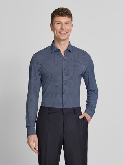 HUGO Koszula biznesowa o kroju slim fit z kołnierzykiem typu kent model 'KENNO' Granatowy 4
