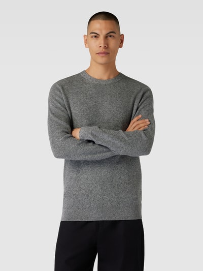 Esprit Collection Sweter z dzianiny z prążkowanymi wykończeniami Antracytowy 4