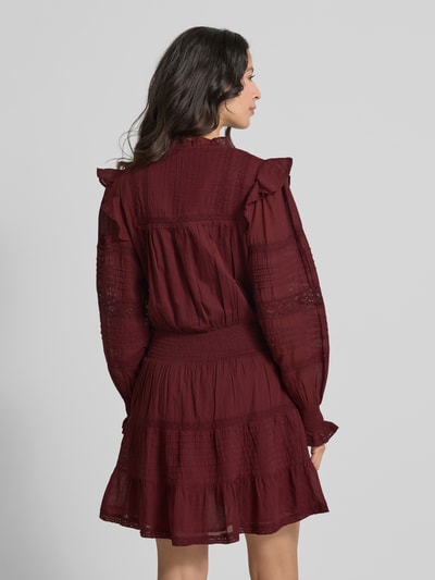 Neo Noir Minikleid mit V-Ausschnitt Modell 'Aran' Bordeaux 5