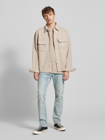 Hugo Blue Regular Fit Freizeithemd mit Strukturmuster Modell 'Ekynone' Offwhite 1