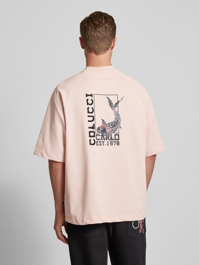 CARLO COLUCCI Oversized T-Shirt mit Label-Print Rosa 5