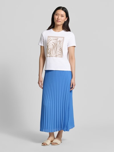 COMMA T-Shirt mit Motiv und Rundhalsausschnitt Weiss 1
