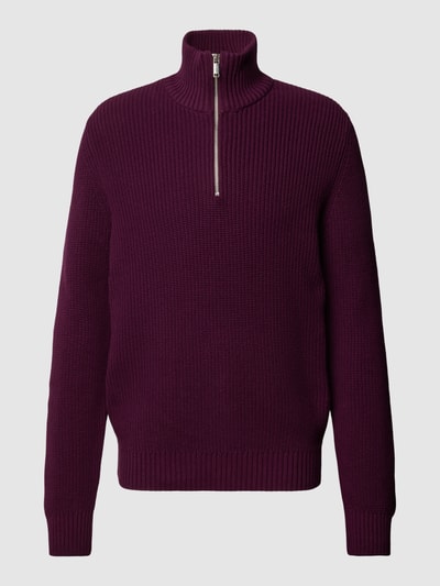 MCNEAL Strickpullover mit Stehkragen Aubergine 2