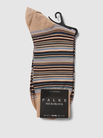 Falke Sokken met streepmotief, model 'MICROBLOCK SOCK' Beige - 3