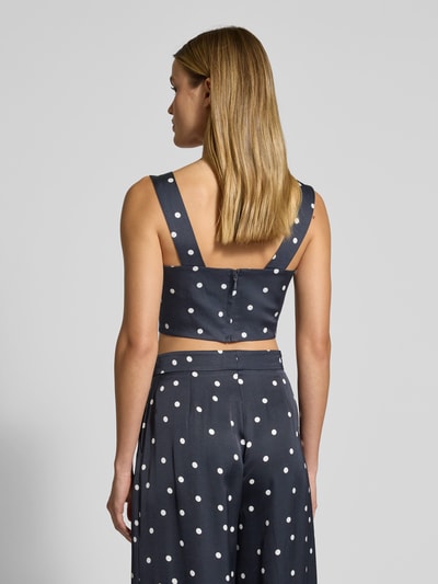 INFLUENCER'S CHOICE BY P&C* Top bluzkowy krótki o kroju slim fit z prostokątnym dekoltem Granatowy 5