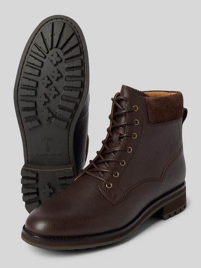 Polo Ralph Lauren Boots van runderleer met profielzool, model 'BRYSON' Donkerbruin - 4