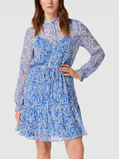 mbyM Knielange jurk met all-over motief, model 'Diaz' Blauw - 4