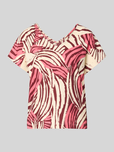 s.Oliver RED LABEL Relaxed Fit T-Shirt mit Allover-Muster Pink 2