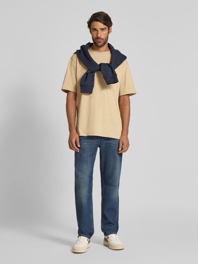 Lindbergh Oversized T-shirt met ronde hals Zand - 1