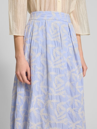 0039 Italy Midirock mit gelegten Falten Modell 'KYLIE' Bleu 3