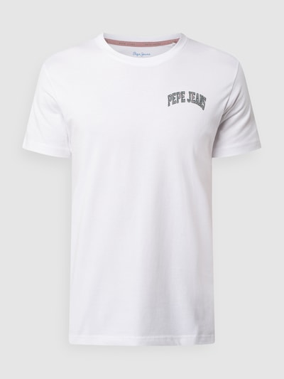 Pepe Jeans Regular Fit T-Shirt mit Logo-Print Modell 'Adney' Weiss 2