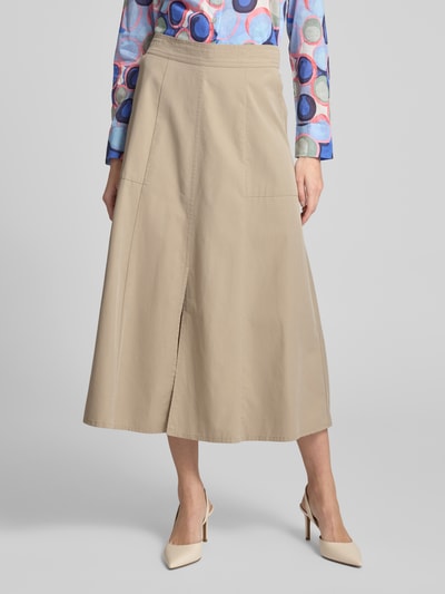 Christian Berg Woman Midirock mit Eingrifftaschen Beige 4