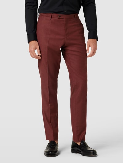 CG - Club of Gents Slim fit pantalon in gemêleerde look, model 'Paco' Lichtrood - 4