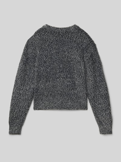 Only Sweter z dzianiny o kroju regular fit z efektem błyszczącym model ‘PIUMO GLITTER’ Srebrny 3