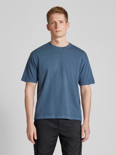 Marc O'Polo T-Shirt in unifarbenes Design Marine 4