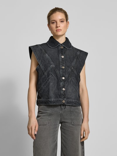 Bash Jeansgilet met strookzakken, model 'MAX' Antraciet - 4