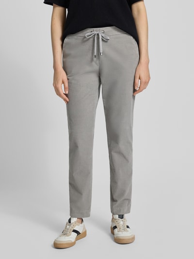 TONI Spodnie o skróconym kroju z elastycznym pasem model ‘sue’ Średnioszary 4