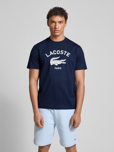 Lacoste T-Shirt mit Label-Print Dunkelblau 4