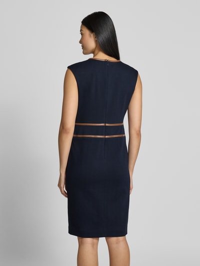 Lauren Ralph Lauren Knielange kokerjurk met ronde hals, model 'KIRENA' Marineblauw - 5