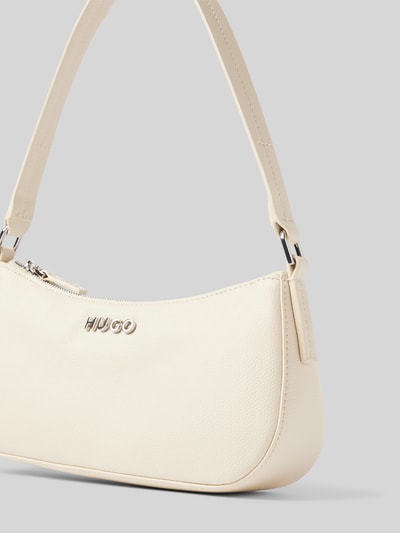 HUGO Handtasche mit Label-Applikation Modell 'Chris' Offwhite 3