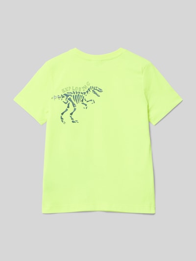 s.Oliver RED LABEL Regular Fit T-Shirt aus weichem Baumwoll-Mix mit Silicon Print Neon Gelb 3