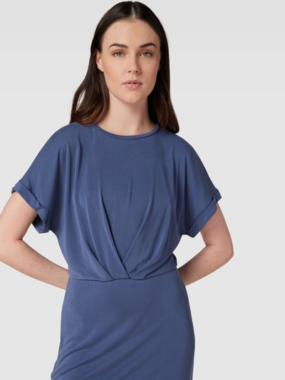 Object Knielanges Kleid aus Modal-Mix mit Raffungen Modell 'Annie' Bleu 3