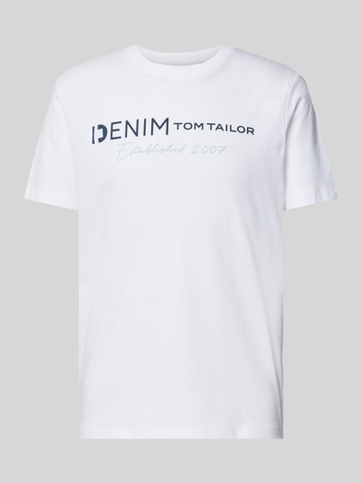 Tom Tailor Denim T-shirt z okrągłym dekoltem Biały 2