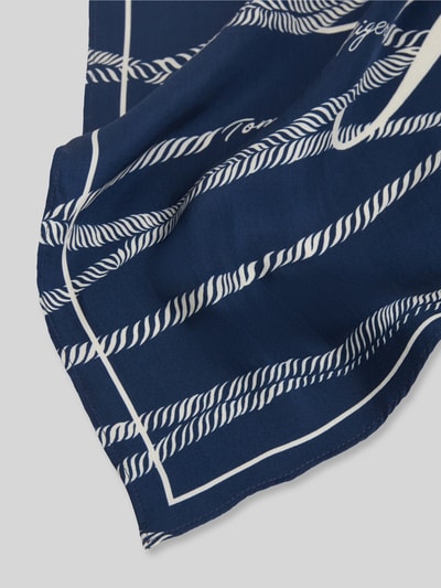 Tommy Hilfiger Sjaal van pure zijde met logoprint Blauw - 4