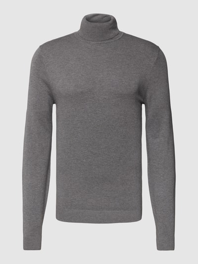 MC NEAL Longsleeve mit geripptem Rollkragen Mittelgrau Melange 2