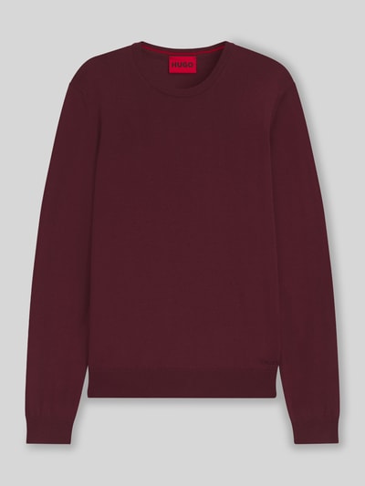 HUGO Regular fit gebreide pullover van merinowol, model 'SAN CEDRIC' Bordeaux - 2