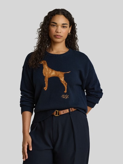 Lauren Ralph Lauren Regular Fit Pullover mit Hundemotiv Marine Melange 6