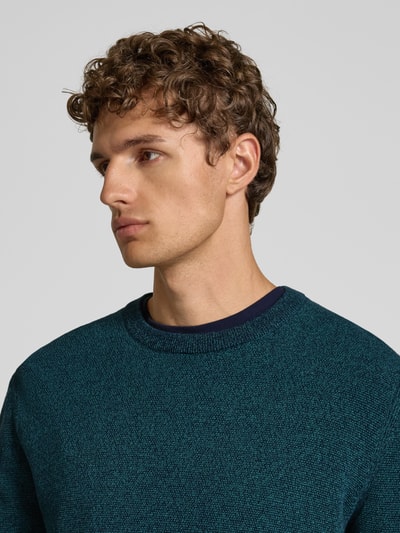 Tom Tailor Regular fit gebreide pullover van zuiver katoen Smaragdgroen - 3