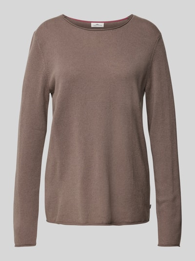 Fynch-Hatton Pullover aus Woll-Mix mit Label-Detail Taupe 2