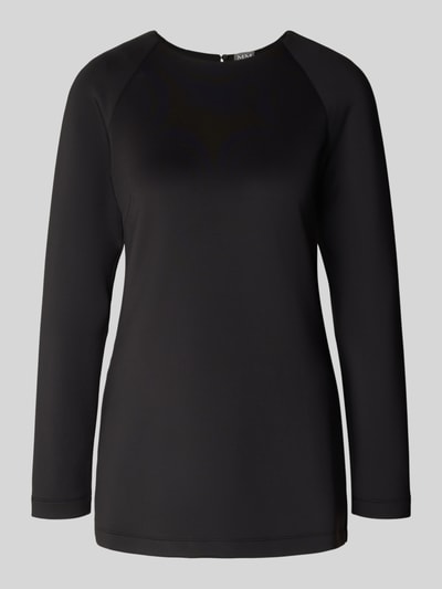 MM Bluzka z długim rękawem o kroju regular fit ze scuby model ‘UNDICI’ Czarny 2
