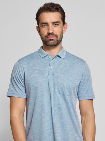 RAGMAN Poloshirt mit Label-Stitching Hellblau 3