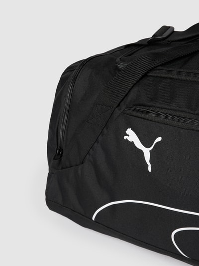 Puma Sporttas met labelprint, model 'Fundamentals Sports Bag M' Zwart - 3