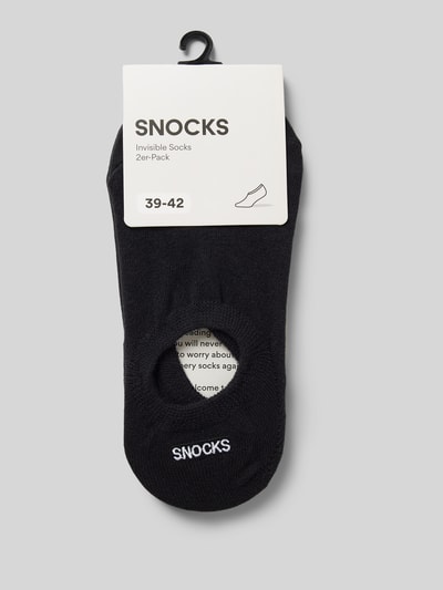 Snocks Socken mit Label-Stitching Modell 'Invisible' im 2er-Pack Black 3