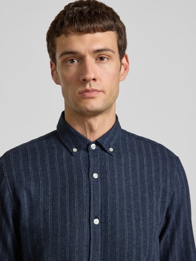 MCNEAL Slim fit vrijetijdsoverhemd met button-downkraag Donkerblauw - 3