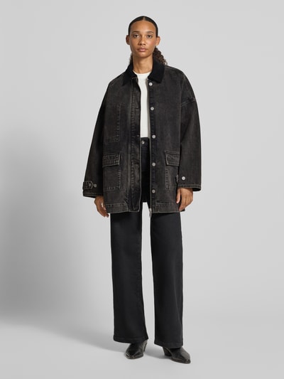 ARMEDANGELS Kurtka jeansowa o kroju oversized z czystej bawełny Antracytowy 1
