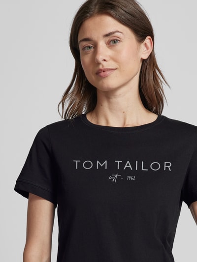 Tom Tailor T-shirt met labelprint Zwart - 3