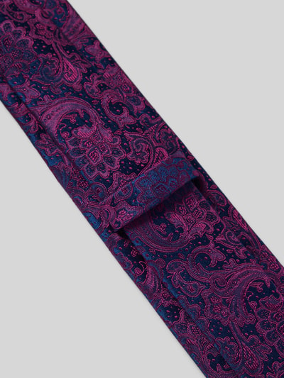 Monti Zijden stropdas met paisleymotief Aubergine - 3