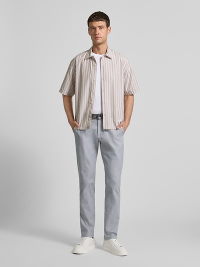 MCNEAL Slim fit chino met riem Middengrijs - 1