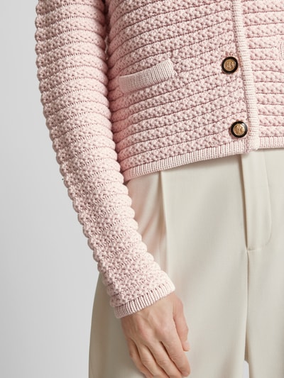 Jake*s Collection Strickjacke mit Strukturmuster Rosa 3