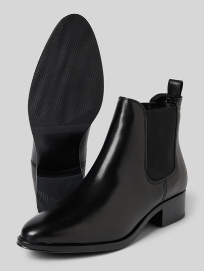 Tamaris Chelsea boots van leer met blokhak Zwart - 3