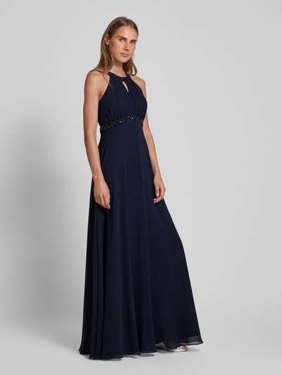 Jake*s Cocktail Abendkleid mit Ziersteinbesatz Marine Melange 1