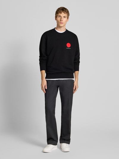 Edwin Sweatshirt mit Motiv-Print Modell 'JAPANESE SUN' Black 1