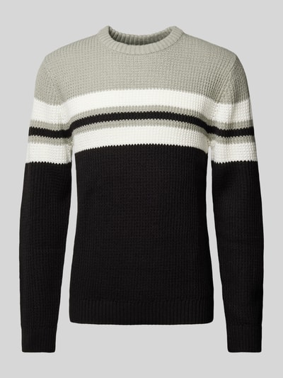 Jack & Jones Gebreide pullover met ronde hals, model 'SANDER' Lichtgrijs gemêleerd - 2